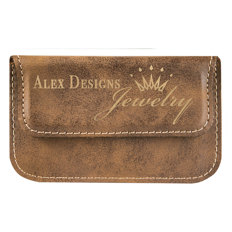 Rustic & Gold Leatherette Flexible Business Card Holder