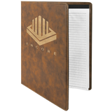 Rustic & Gold Leatherette Portfolio with Notepad