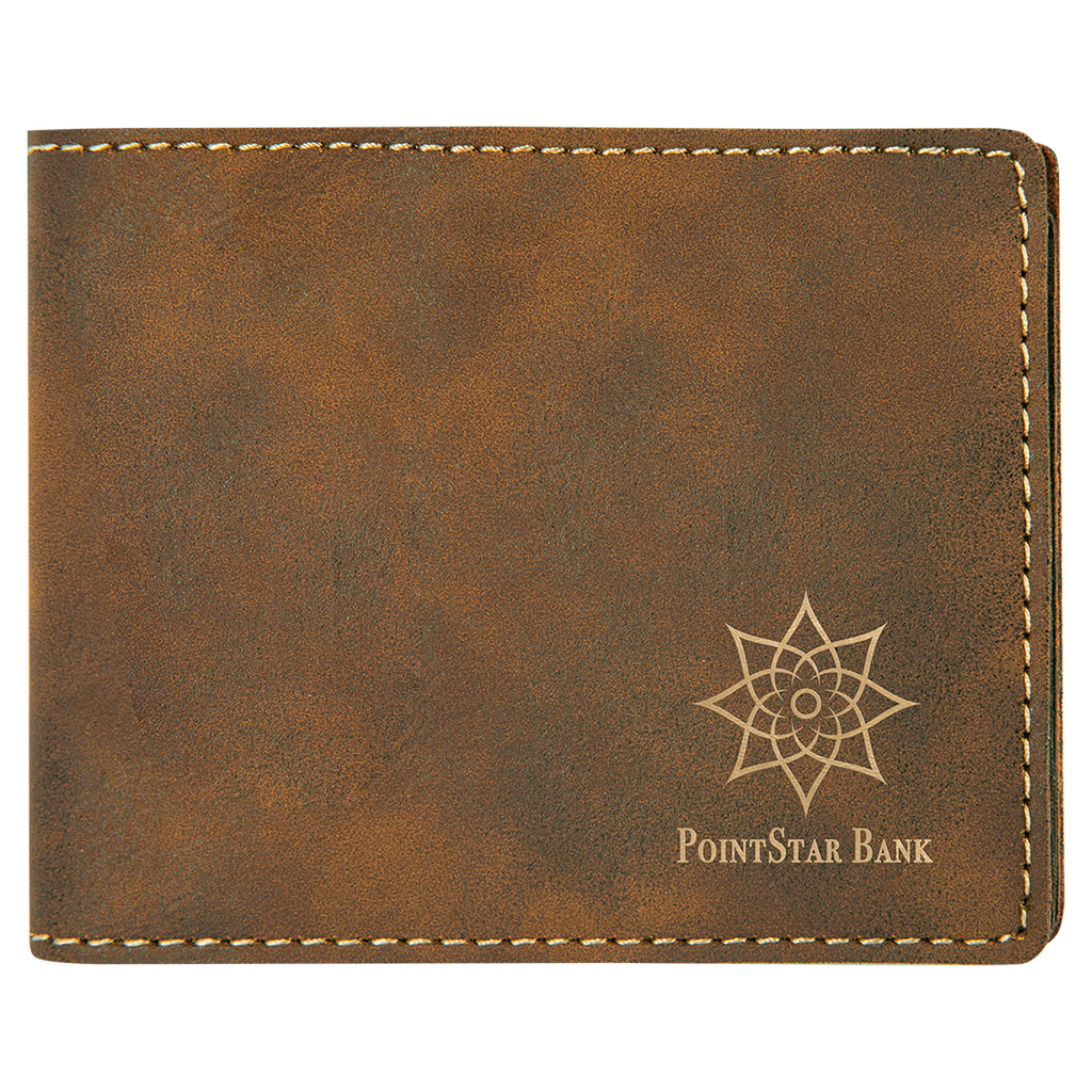 Rustic & Gold Leatherette Bifold Wallet