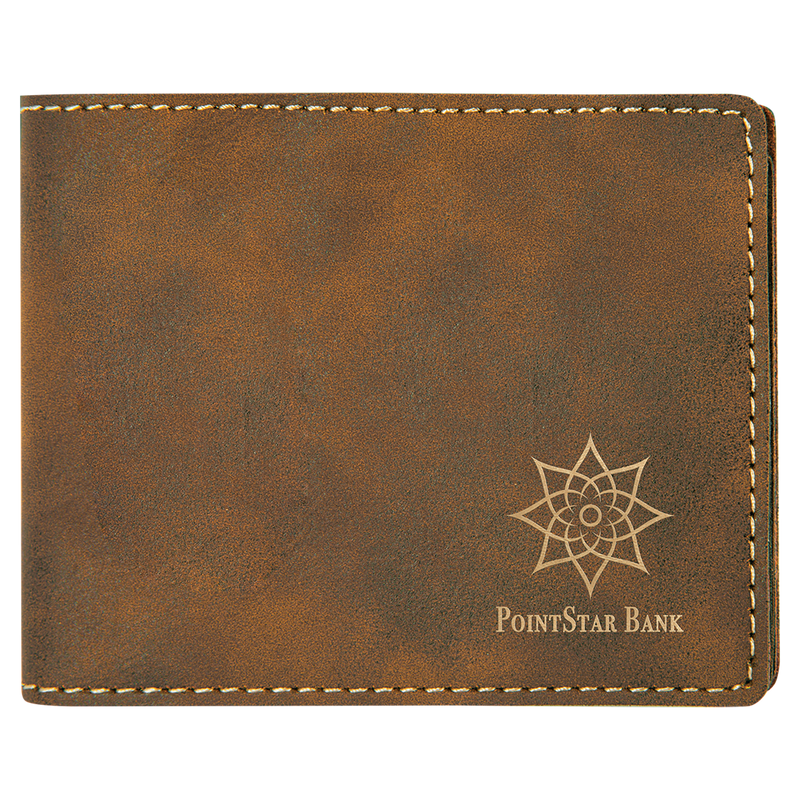 Rustic & Gold Leatherette Bifold Wallet