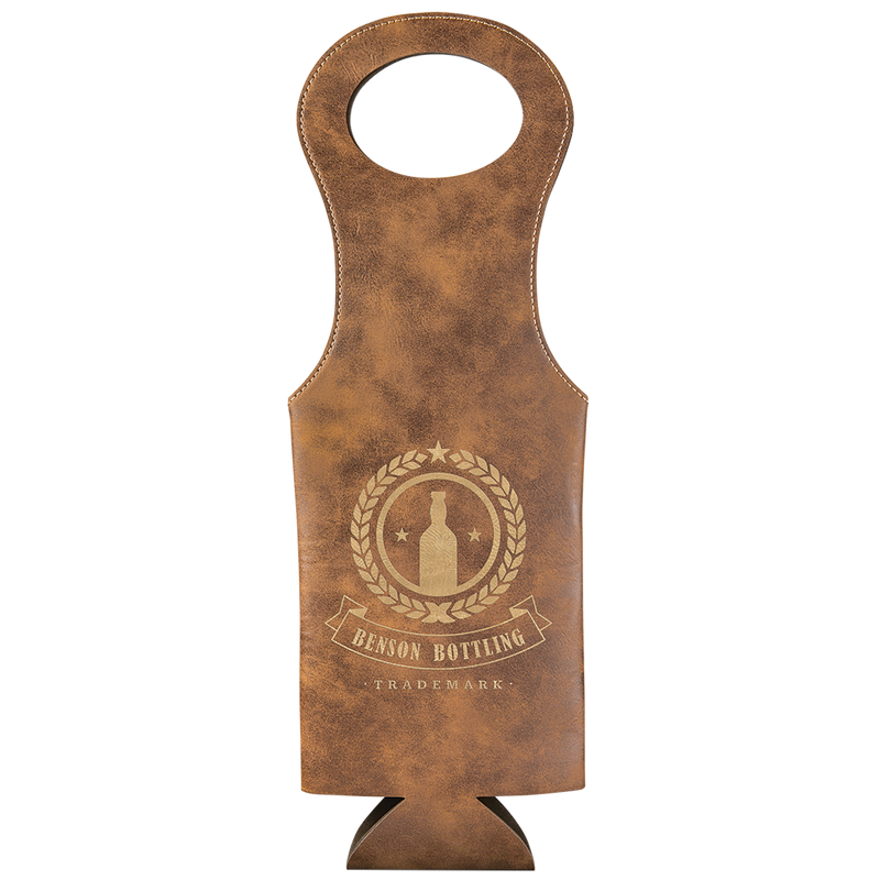 Rustic & Gold Leatherette Wine Bag