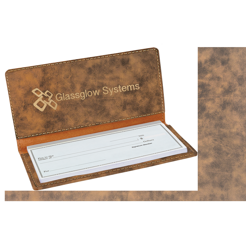 Rustic & Gold Leatherette Checkbook Cover