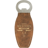 Rustic & Gold Leatherette Rounded Bottle Opener