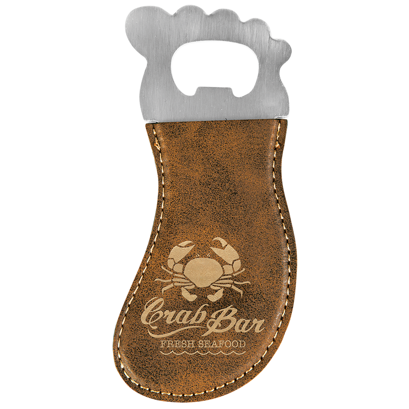 Rustic & Gold Leatherette Foot-Shaped Bottle Opener