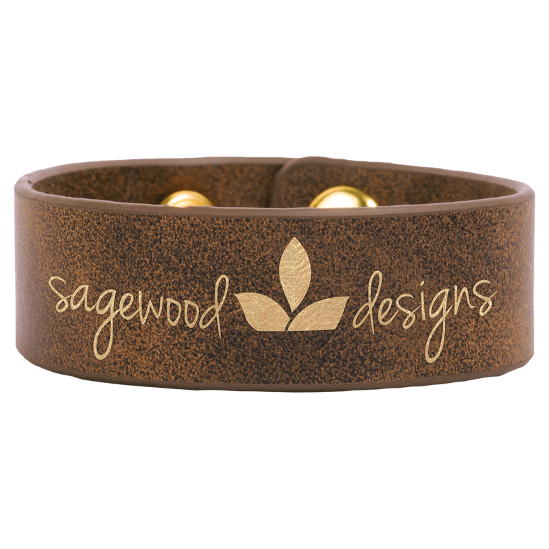 9 1/2" x 1" Rustic & Gold Leatherette Cuff Bracelet