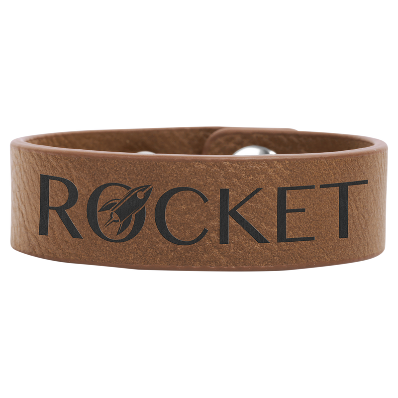 8 1/2" x 3/4" Dark Brown Leatherette Cuff Bracelet