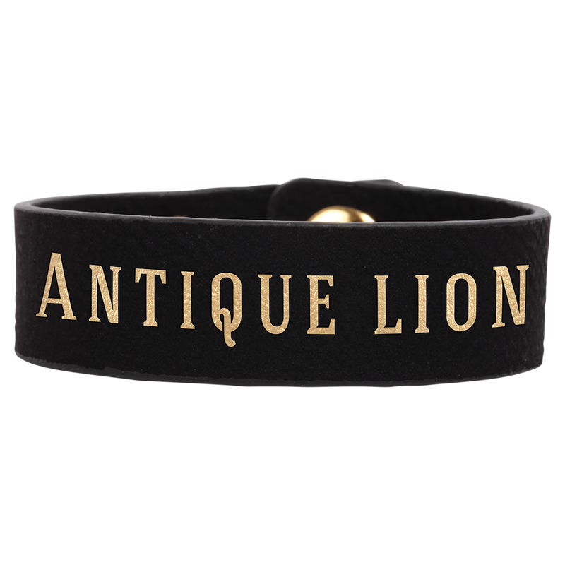 8 1/2" x 3/4" Black & Gold Leatherette Cuff Bracelet