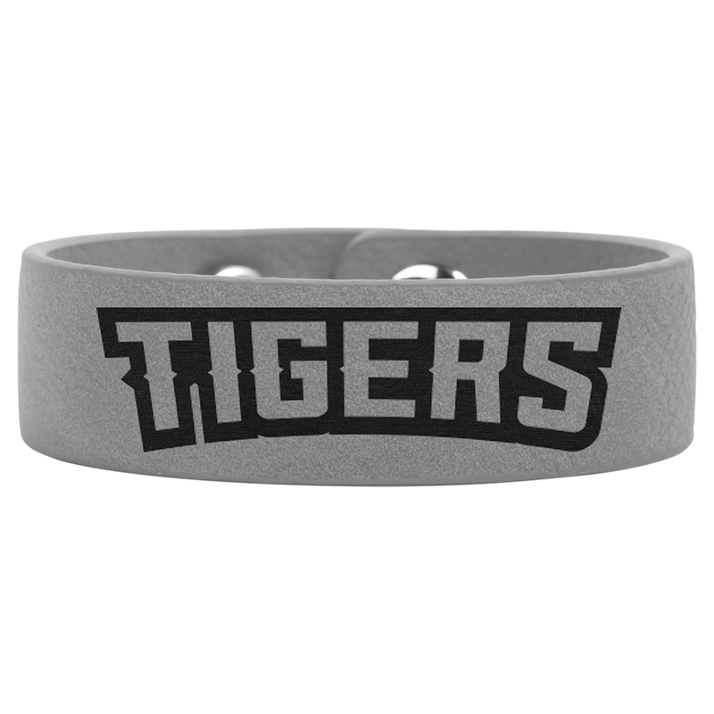 8 1/2" x 3/4" Gray Leatherette Cuff Bracelet