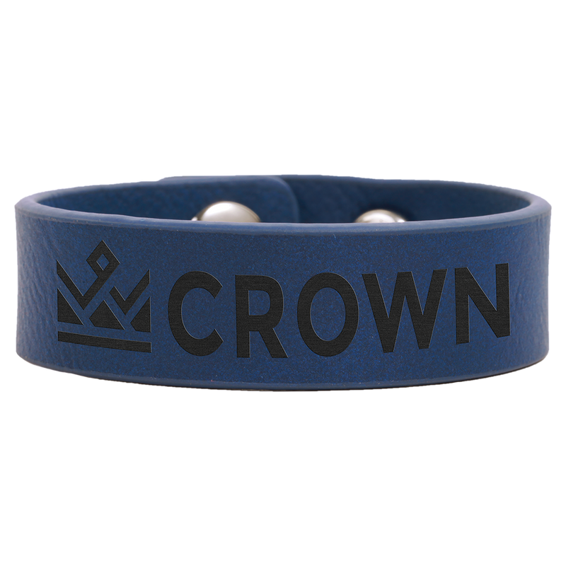 8 1/2" x 3/4" Blue Leatherette Cuff Bracelet