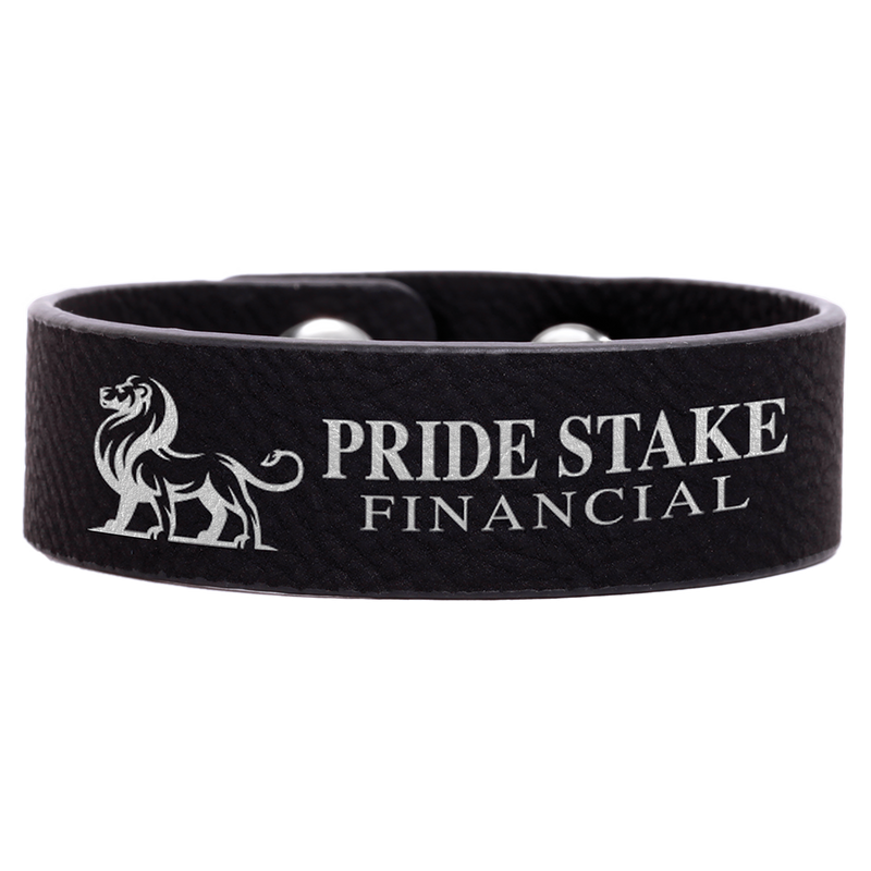 8 1/2" x 3/4" Black & Silver Leatherette Cuff Bracelet