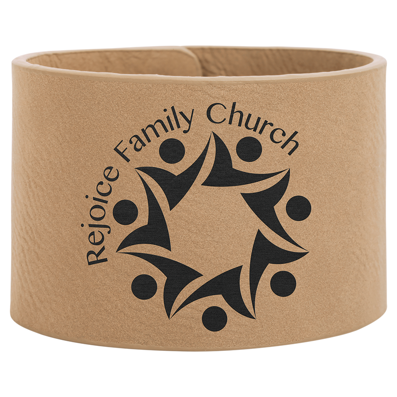 9 1/2" x 2" Light Brown Leatherette Cuff Bracelet