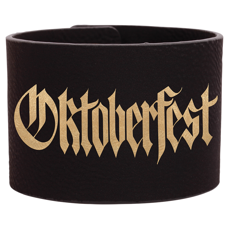 9 1/2" x 2" Black & Gold Leatherette Cuff Bracelet