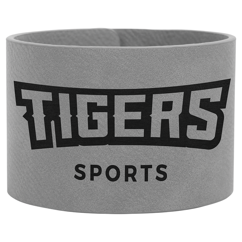 9 1/2" x 2" Gray Leatherette Cuff Bracelet