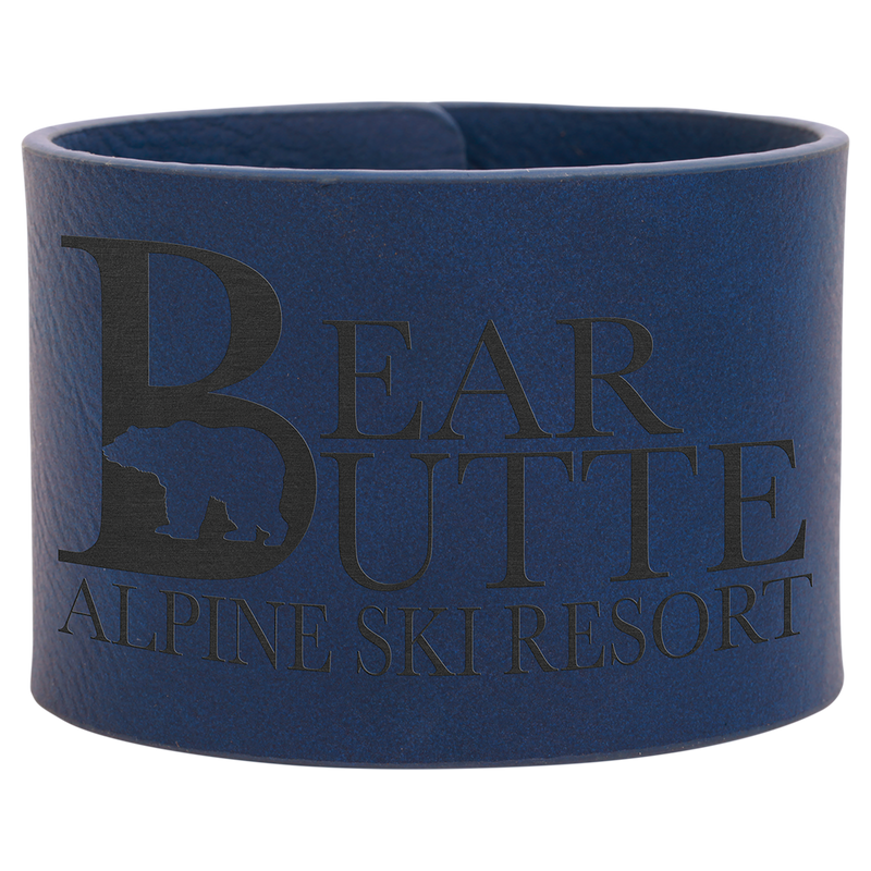 9 1/2" x 2" Blue Leatherette Cuff Bracelet