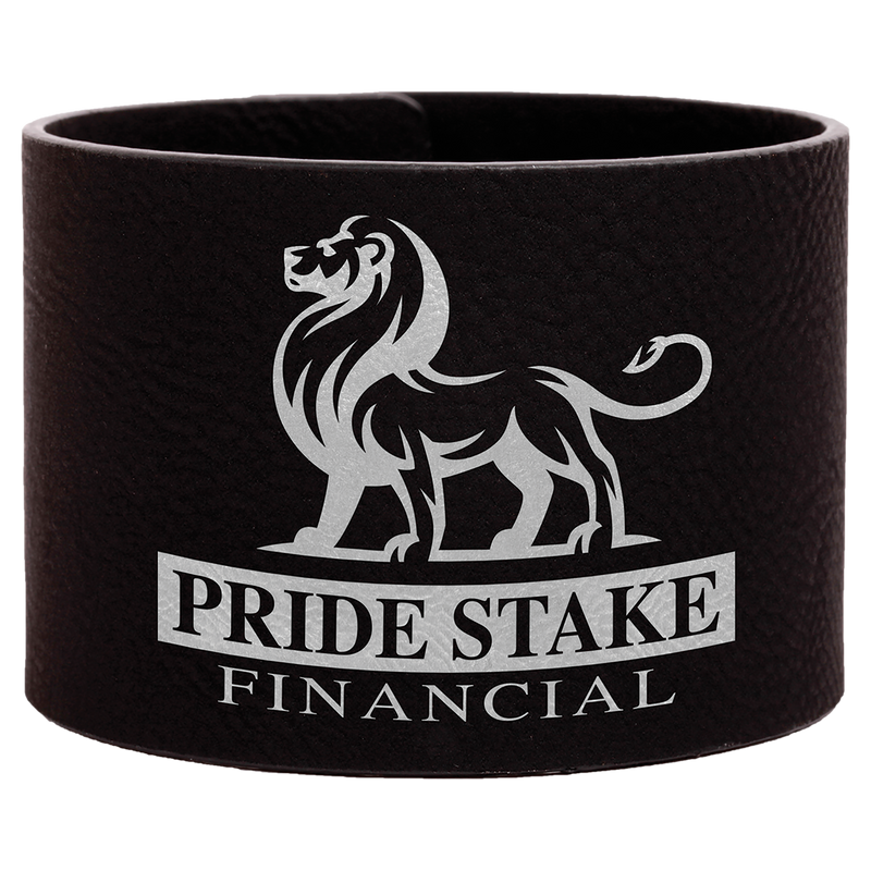 9 1/2" x 2" Black & Silver Leatherette Cuff Bracelet