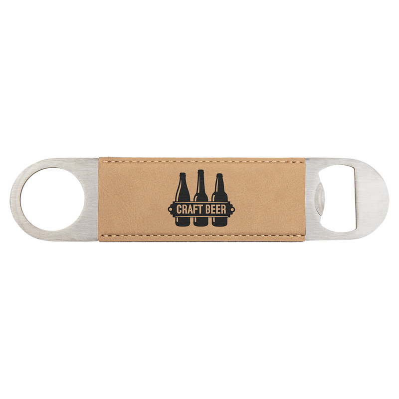 Light Brown Leatherette Bottle Opener