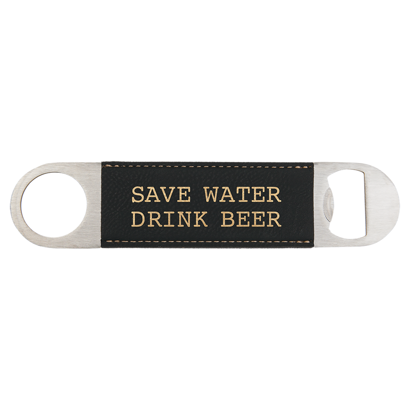 Black & Gold Leatherette Bottle Opener