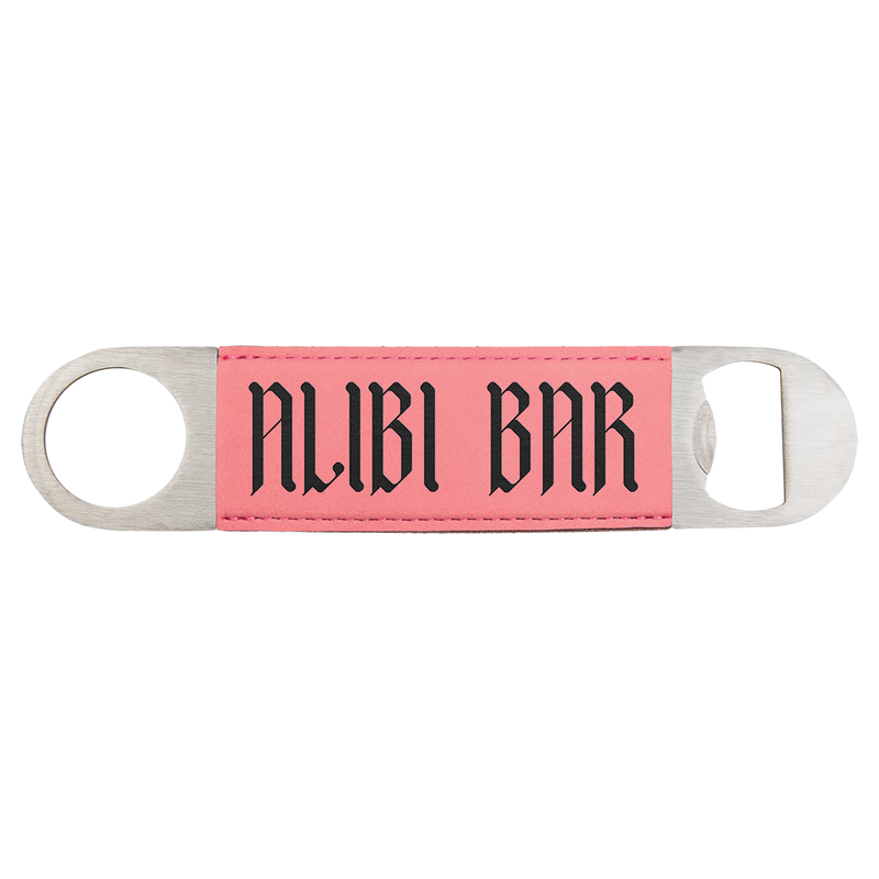 Pink Leatherette Bottle Opener