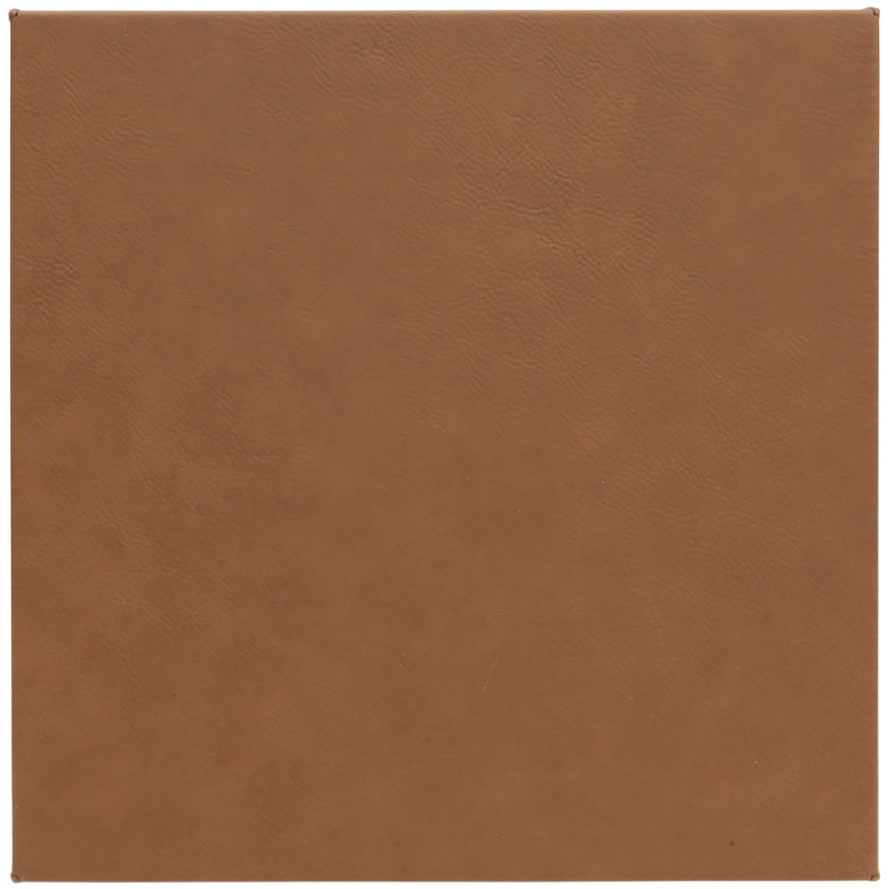 10" x 10" Dark Brown Leatherette Wall Decor/Signage with Sawtooth Hanger