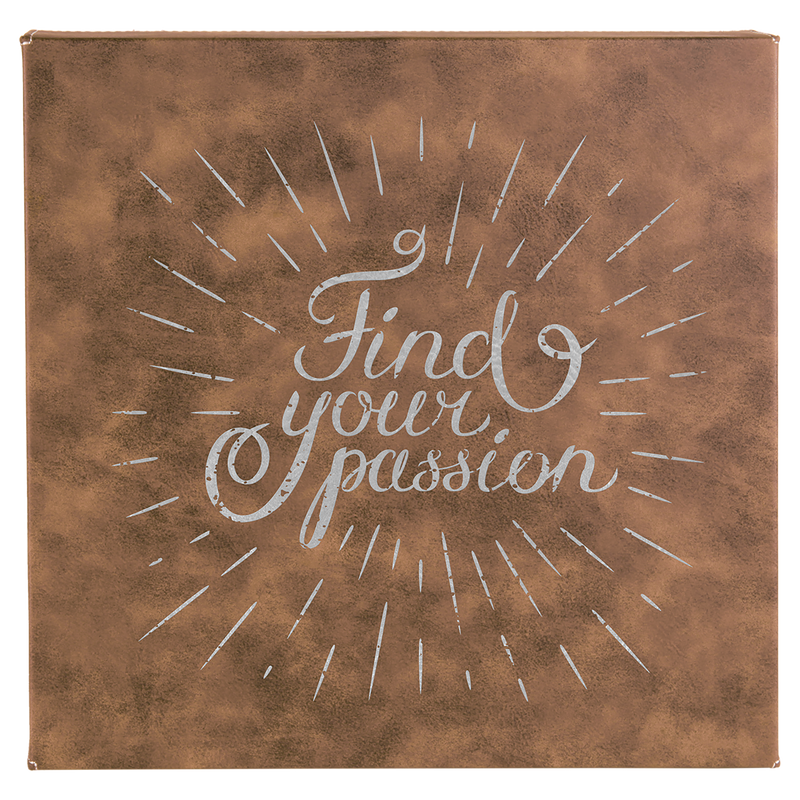 10" x 10" Rustic & Silver Leatherette Wall Decor/Signage with Sawtooth Hanger