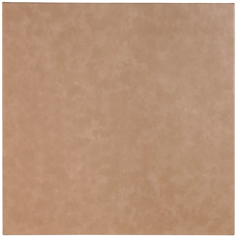 14" x 14" Light Brown Leatherette Wall Decor/Signage with Sawtooth Hanger