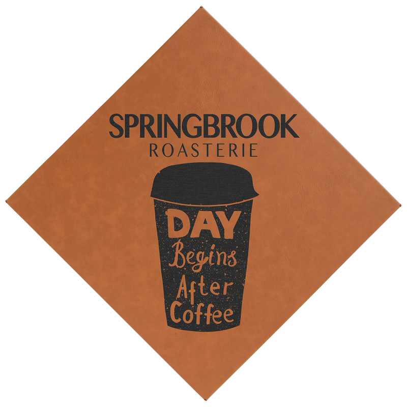 14" x 14" Rawhide Leatherette Wall Decor/Signage with Sawtooth Hanger