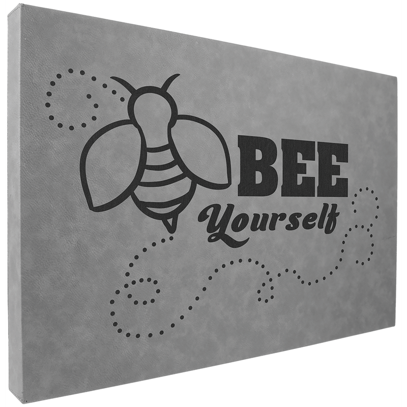 12" x 18" Gray Leatherette Wall Decor/Signage with Sawtooth Hanger