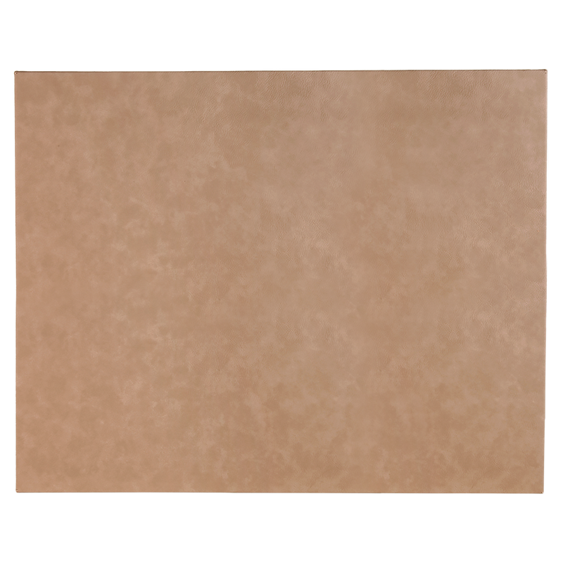 16" x 20" Light Brown Leatherette Wall Decor/Signage with Sawtooth Hanger