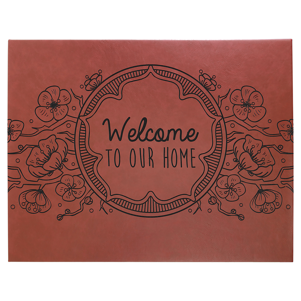 16" x 20" Rose Leatherette Wall Decor/Signage with Sawtooth Hanger