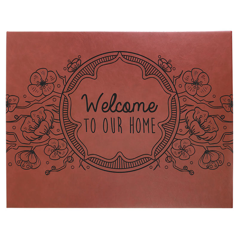 16" x 20" Rose Leatherette Wall Decor/Signage with Sawtooth Hanger
