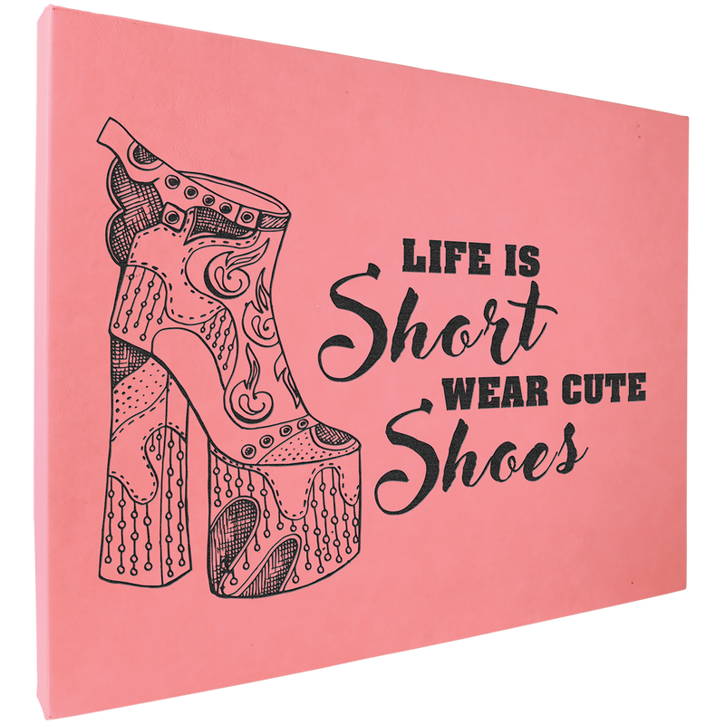 16" x 20" Pink Leatherette Wall Decor/Signage with Sawtooth Hanger