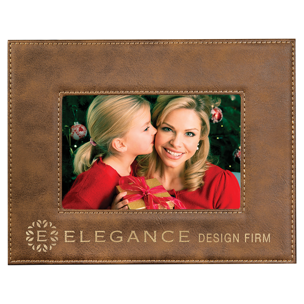 4" x 6" Rustic & Gold Leatherette Photo Frame