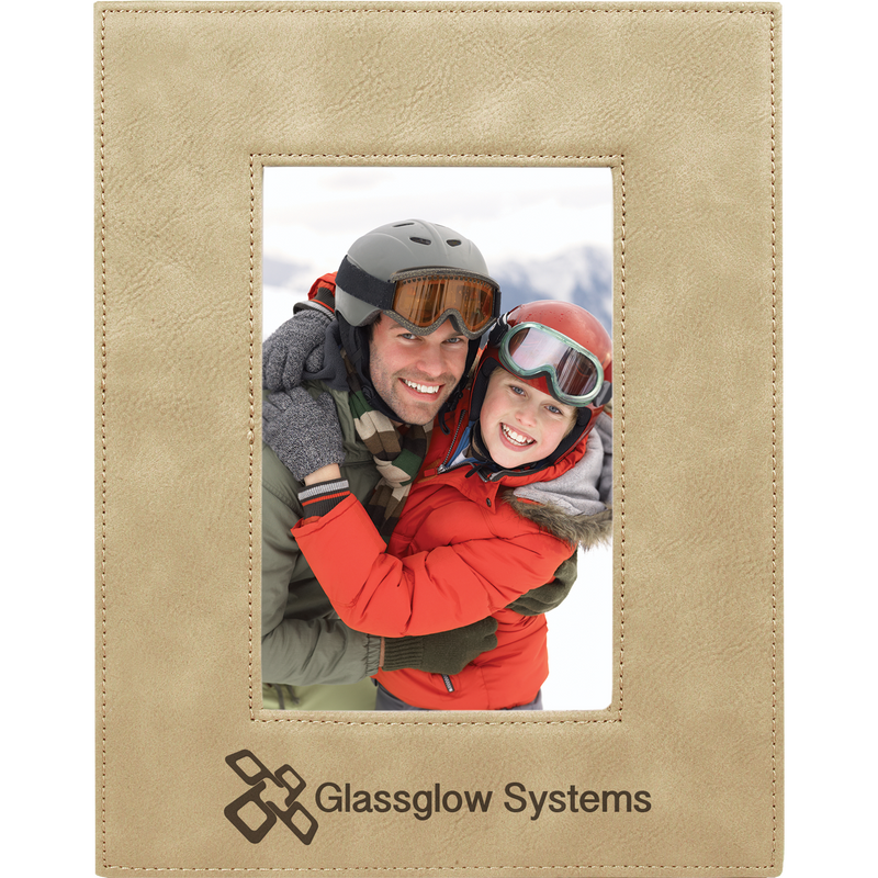 4" x 6" Light Brown Leatherette Photo Frame