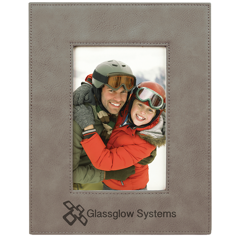 4" x 6" Gray Leatherette Photo Frame