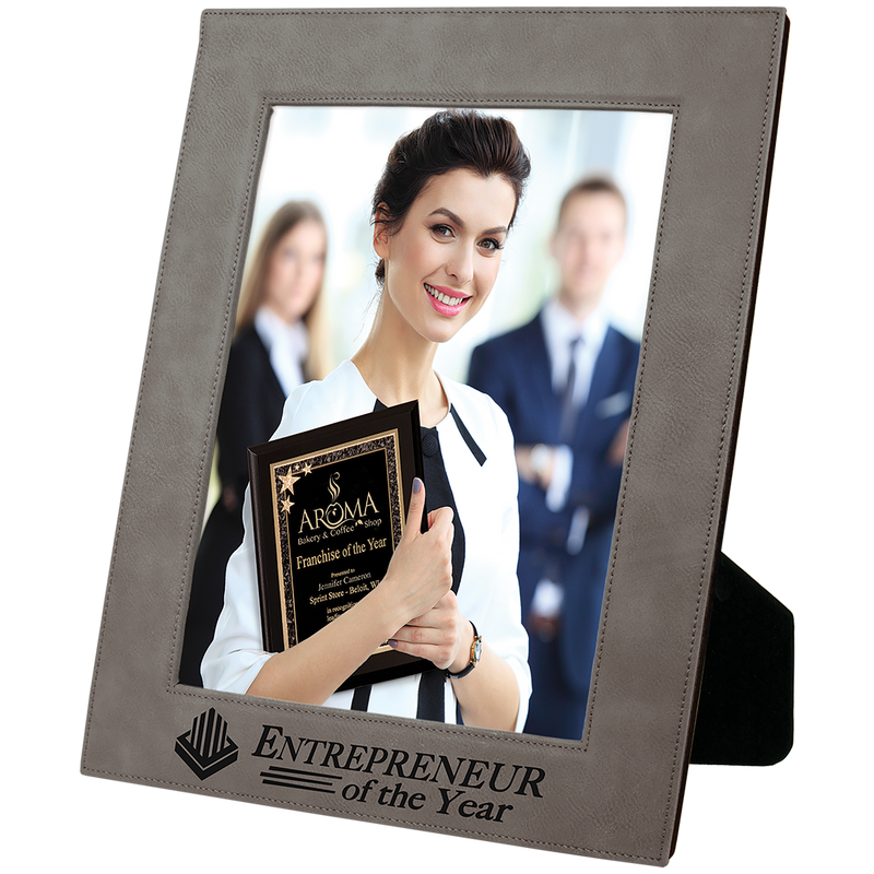 8" x 10" Gray Leatherette Photo Frame