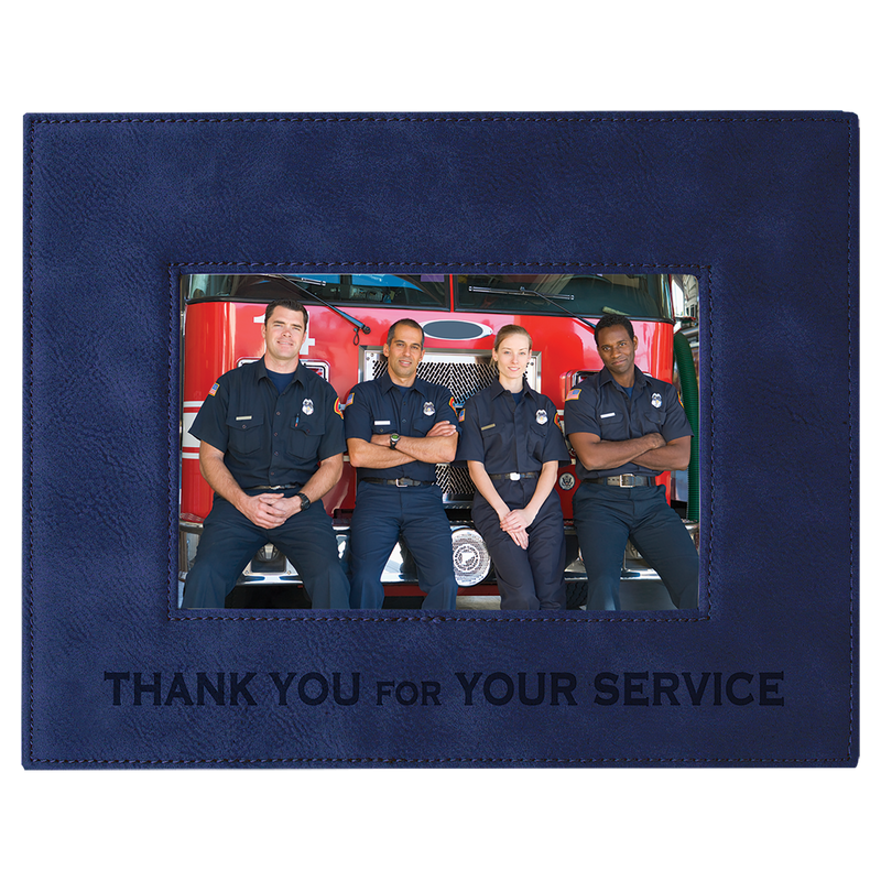 4" x 6" Blue Leatherette Photo Frame