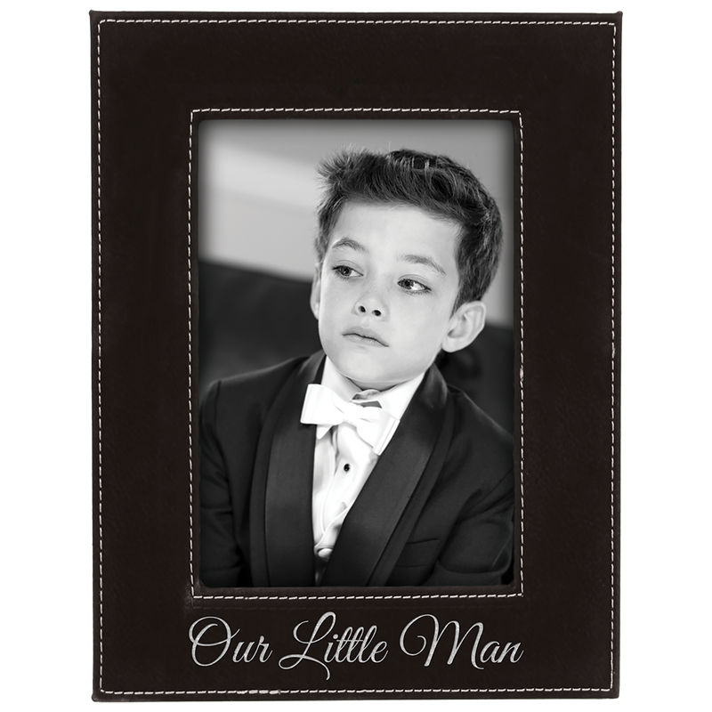 4" x 6" Black & Silver Leatherette Photo Frame