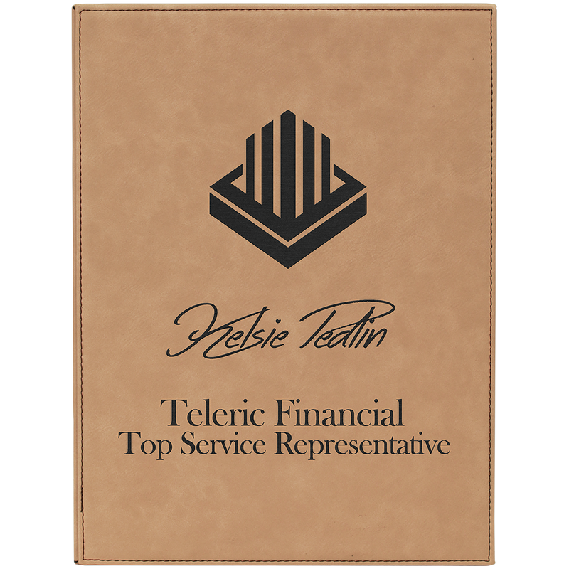 7" x 9" Light Brown Leatherette Plaque