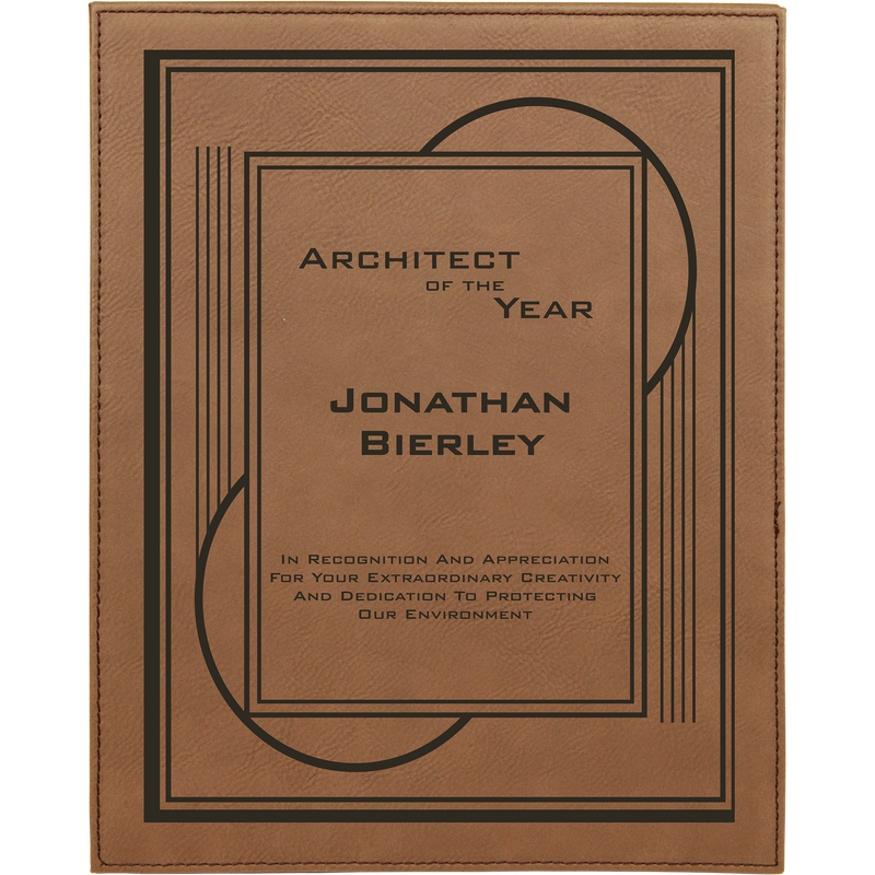 10 1/2" x 13" Dark Brown Leatherette Plaque