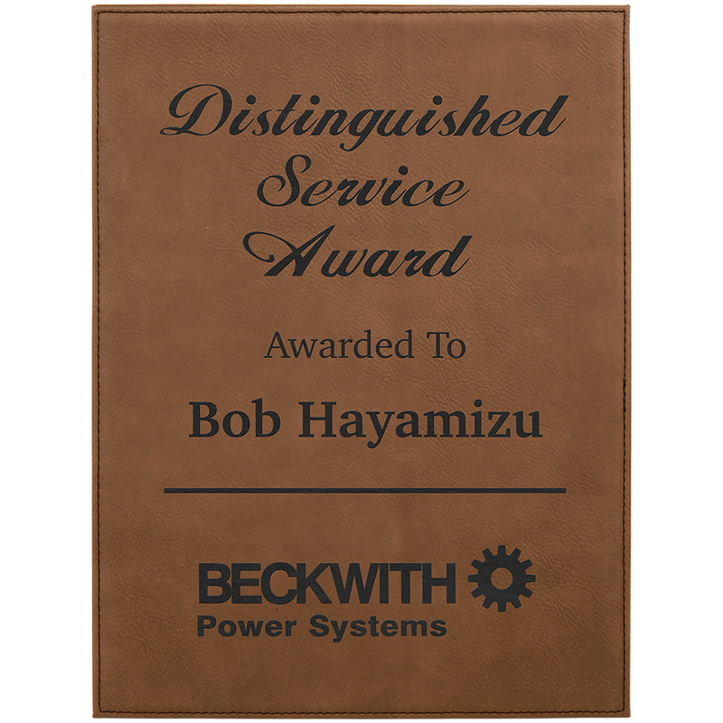 7" x 9" Dark Brown Leatherette Plaque