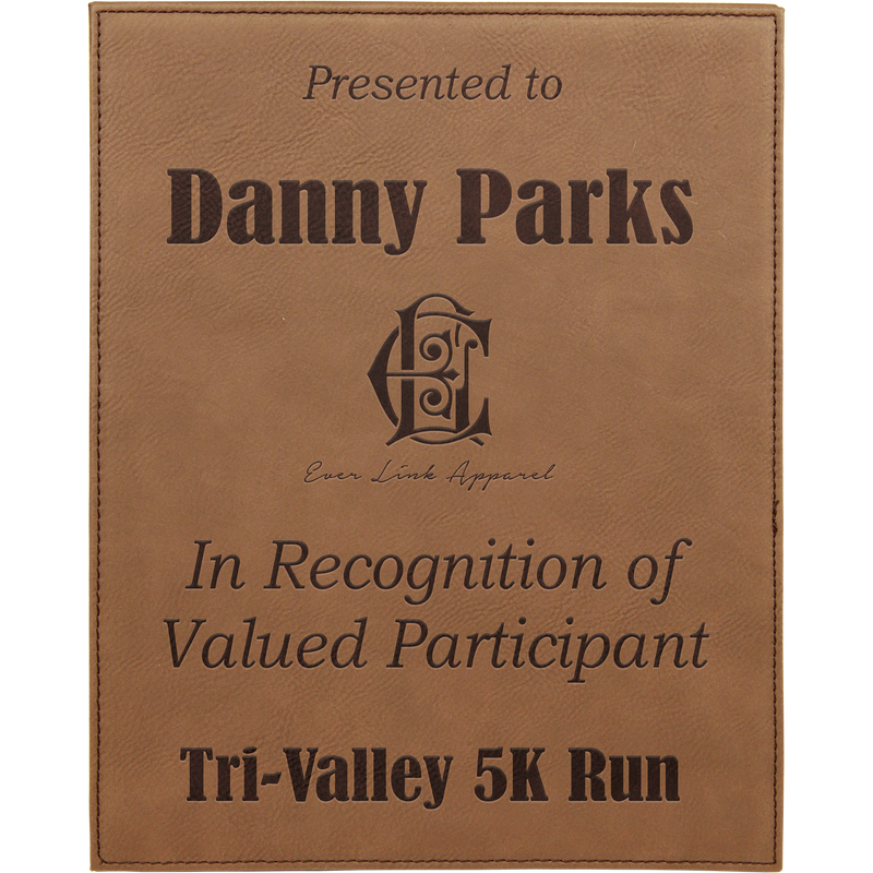 8" x 10" Dark Brown Leatherette Plaque