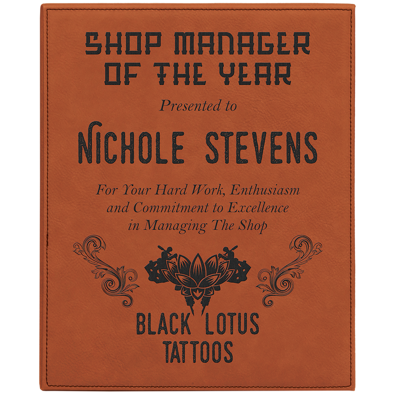 8" x 10" Rawhide Leatherette Plaque