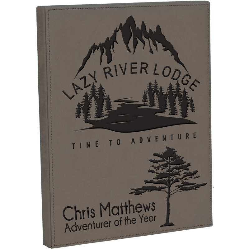 7" x 9" Gray Leatherette Plaque