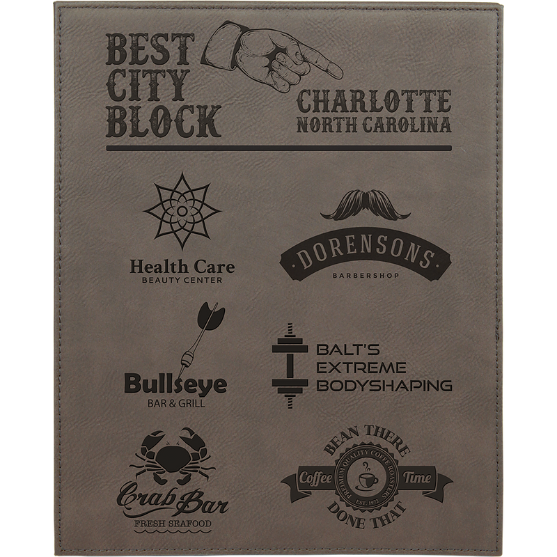 8" x 10" Gray Leatherette Plaque