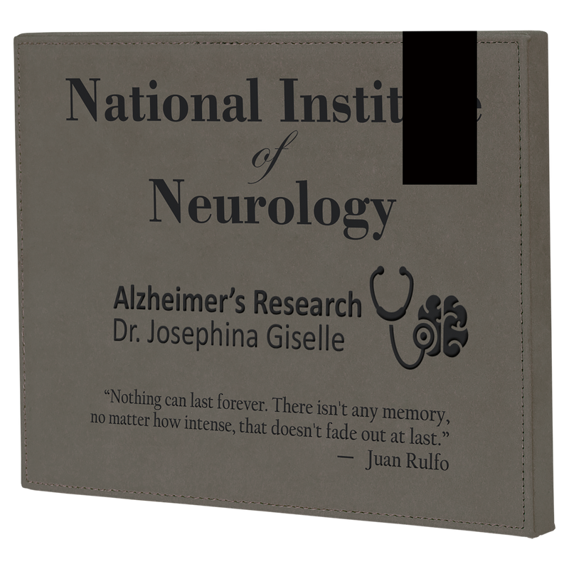 9" x 12" Gray Leatherette Plaque