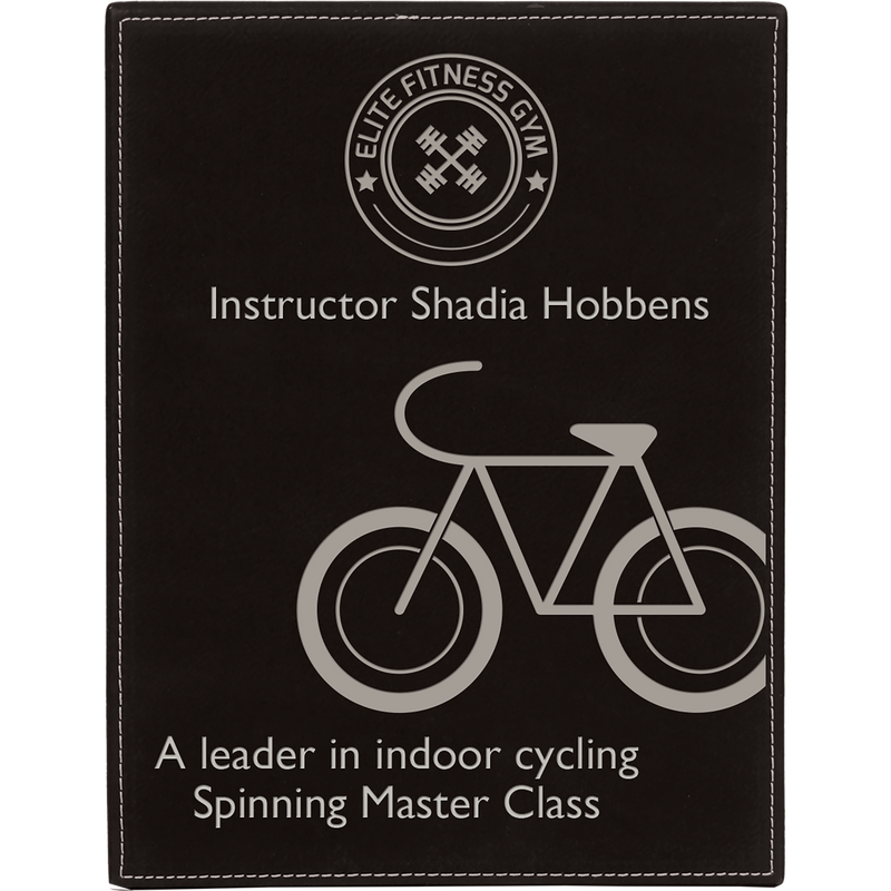 10 1/2" x 13" Black & Silver Leatherette Plaque