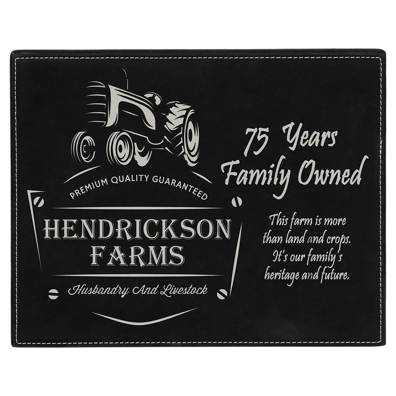 7" x 9" Black & Silver Leatherette Plaque