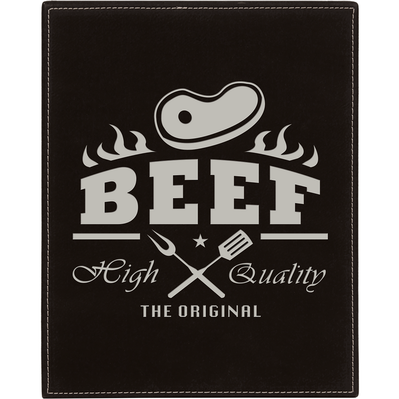 8" x 10" Black & Silver Leatherette Plaque