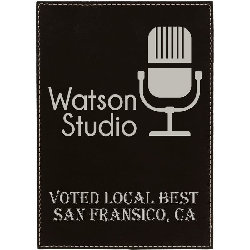 9" x 12" Black & Silver Leatherette Plaque