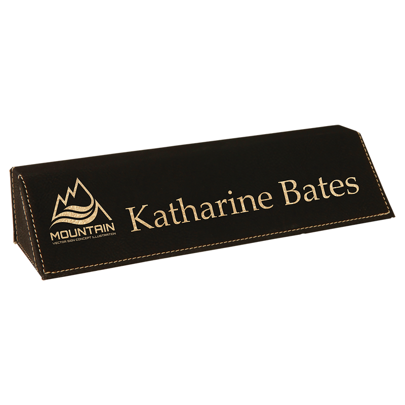 Black & Gold Leatherette Desk Wedge